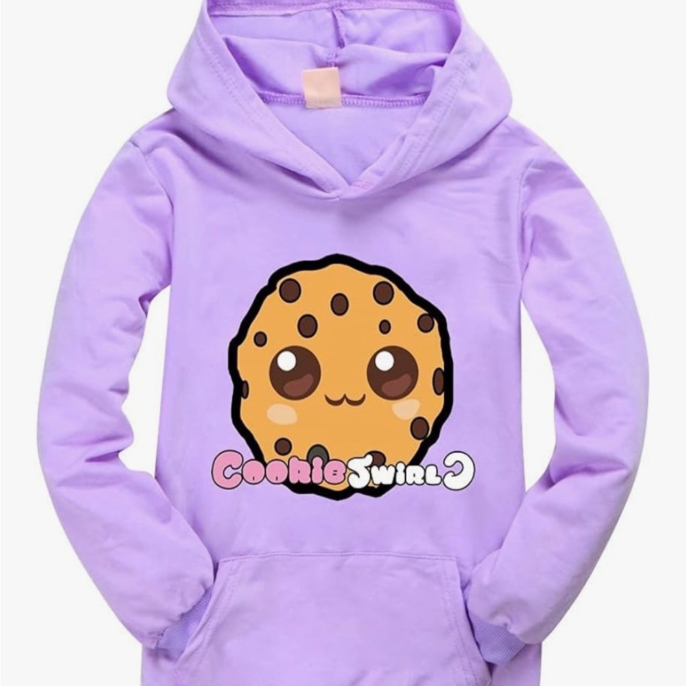 Kids Cookie Swirl Cute Cookie Graphic Hoodie - Lavender
